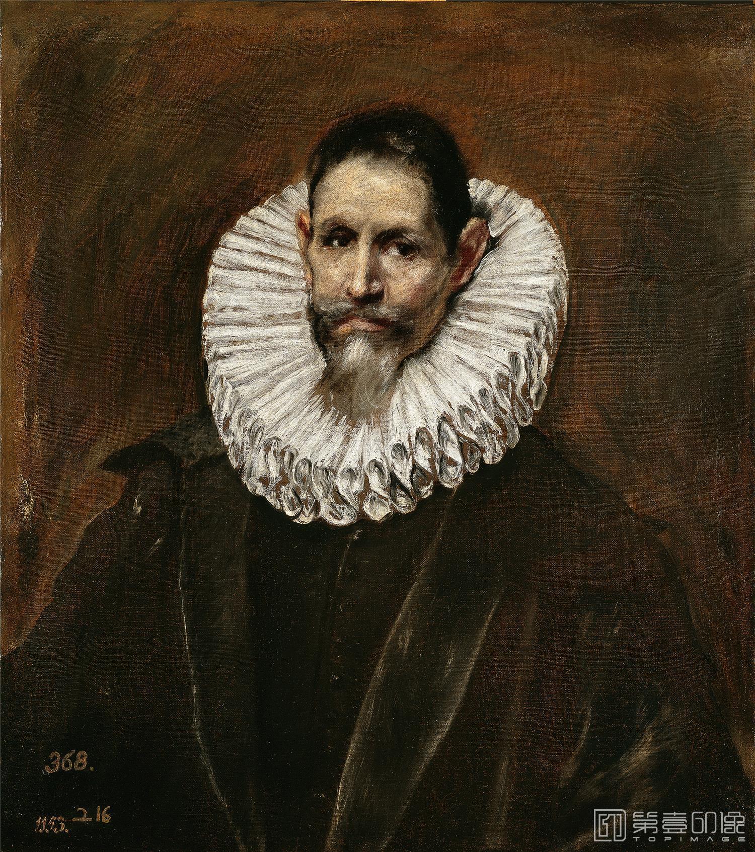 油画-西班牙普拉多美术馆油画藏画-El Greco-Jerónimo de Cevallos-64cm x 54cm x 2cm-0781